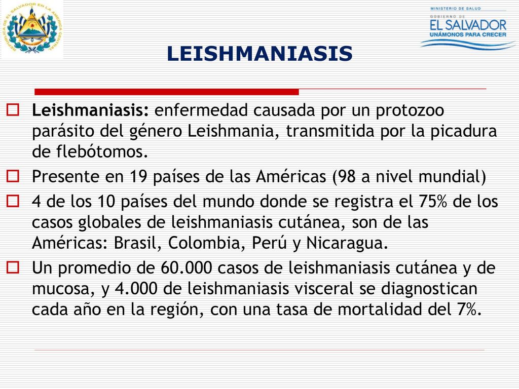 LEISHMANIASIS Leishmaniasis: enfermedad causada por un protozoo parásito del género Leishmania, transmitida por la picadura de flebótomos.