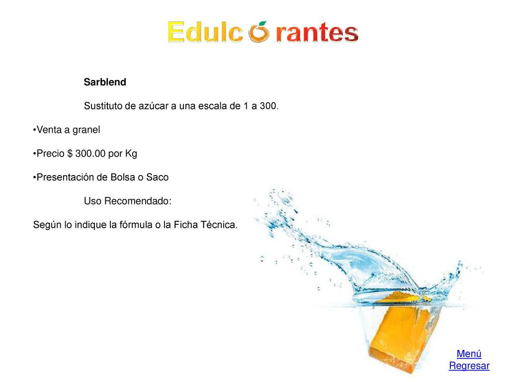 Edulc rantes Sarblend Sustituto de azúcar a una escala de 1 a 300.