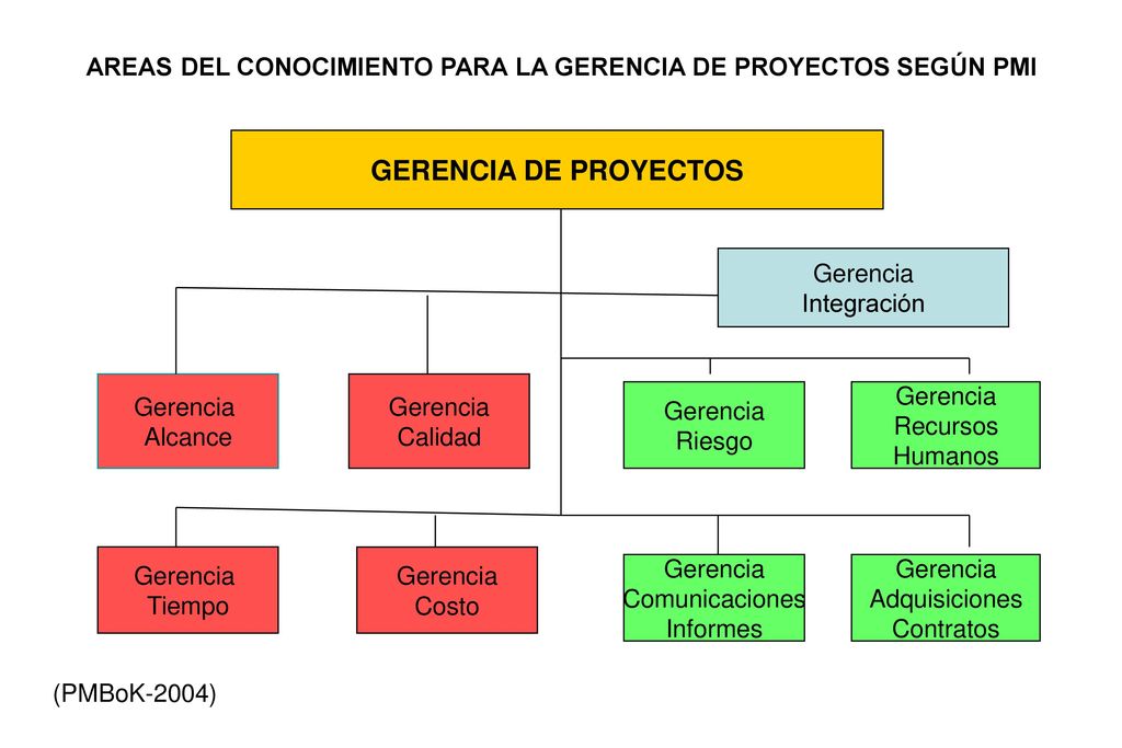 AREAS DEL CONOCIMIENTO PARA LA GERENCIA DE PROYECTOS SEGÚN PMI