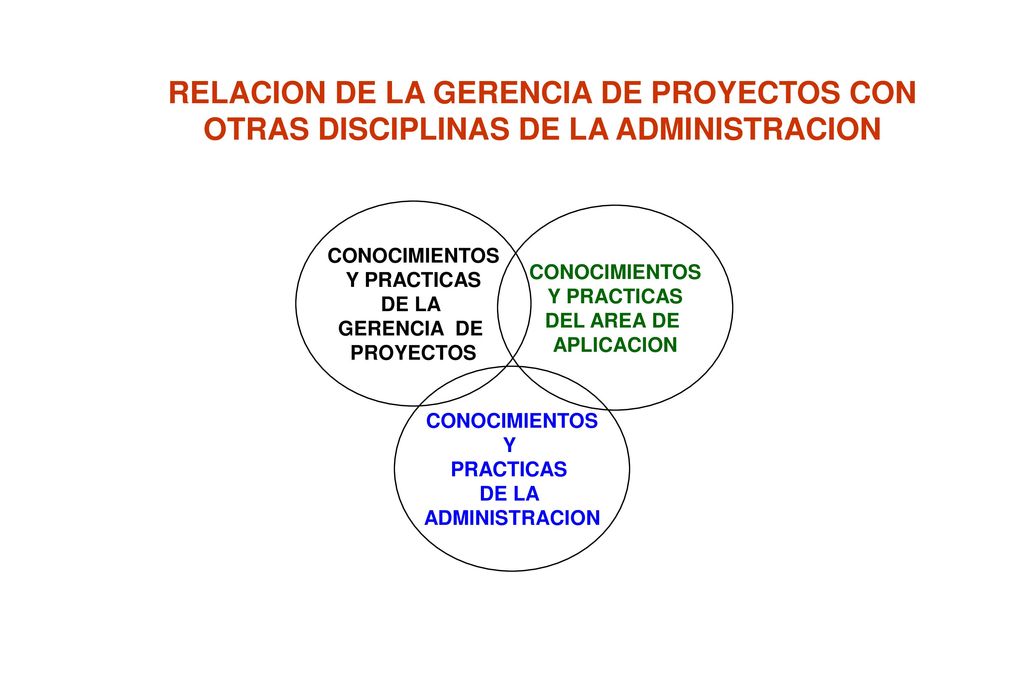RELACION DE LA GERENCIA DE PROYECTOS CON OTRAS DISCIPLINAS DE LA ADMINISTRACION