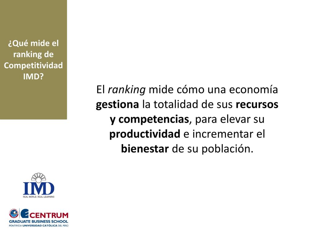 ¿Qué mide el ranking de Competitividad IMD