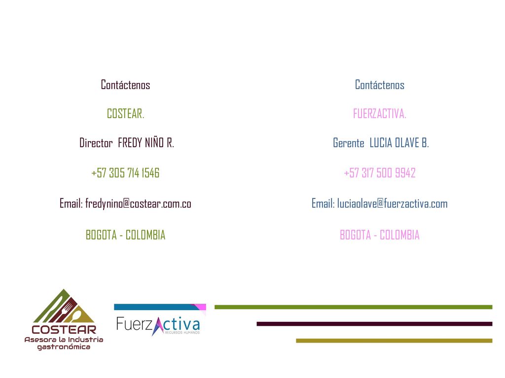 Contáctenos COSTEAR. Director FREDY NIÑO R BOGOTA - COLOMBIA.