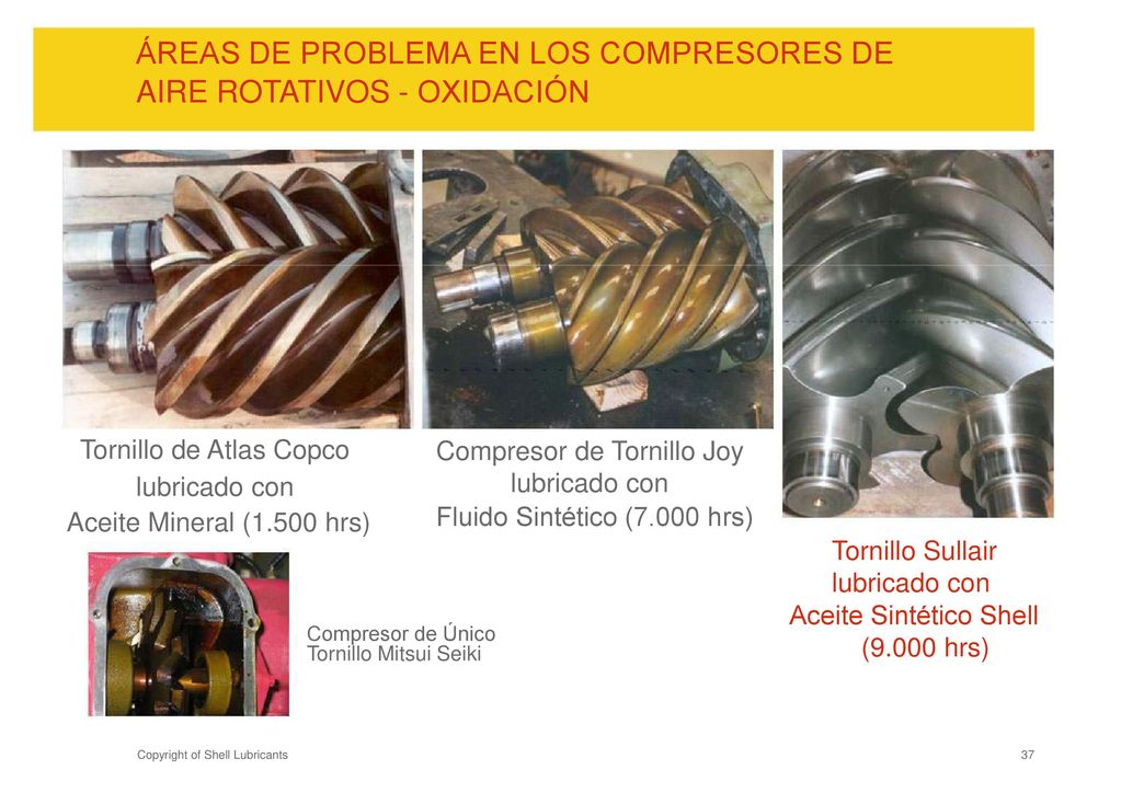 ÁREAS DE PROBLEMA EN LOS COMPRESORES DE AIRE ROTATIVOS - OXIDACIÓN