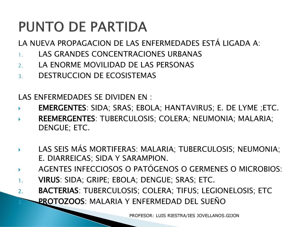 PUNTO DE PARTIDA LA NUEVA PROPAGACION DE LAS ENFERMEDADES ESTÁ LIGADA A: LAS GRANDES CONCENTRACIONES URBANAS.
