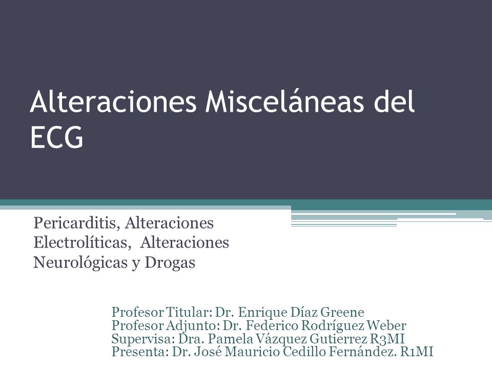 Alteraciones Misceláneas del ECG