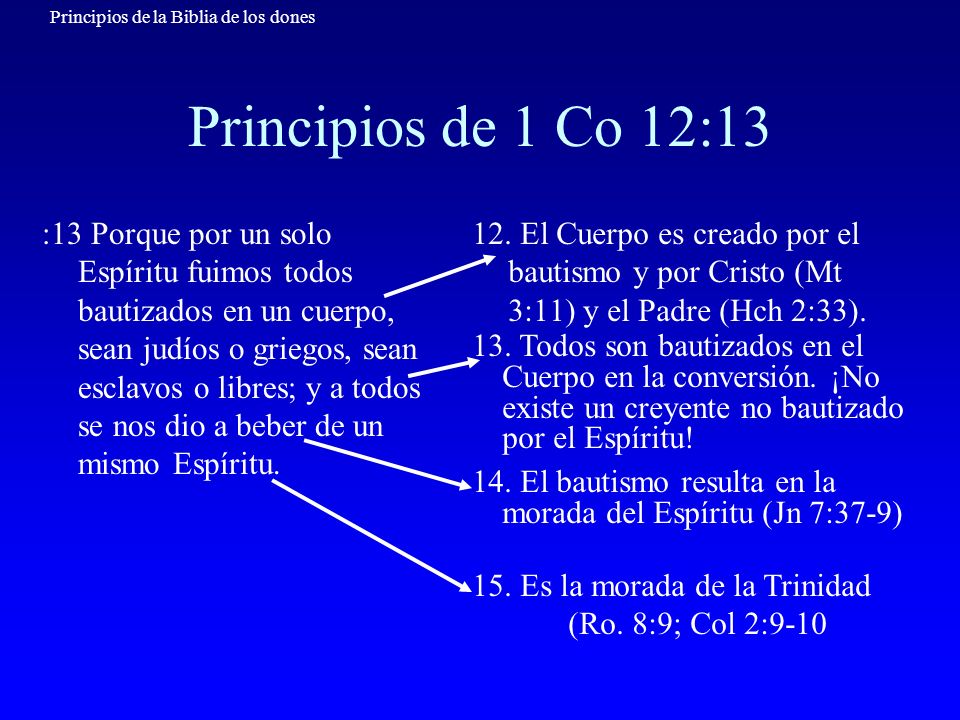 Principios de 1 Co 12:13