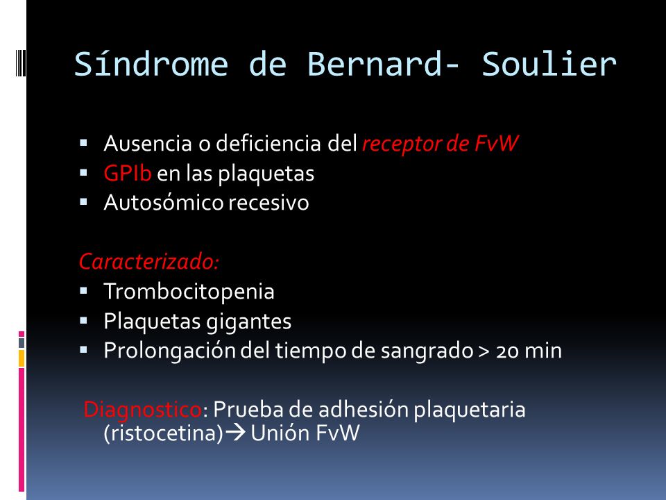 Síndrome de Bernard- Soulier