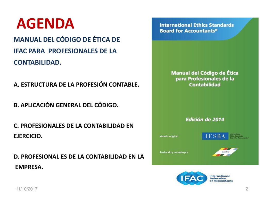 AGENDA MANUAL DEL CÓDIGO DE ÉTICA DE IFAC PARA PROFESIONALES DE LA