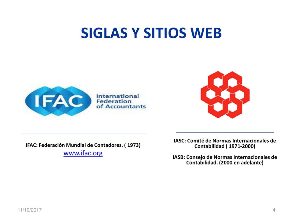 SIGLAS Y SITIOS WEB IFAC: Federación Mundial de Contadores. ( 1973)
