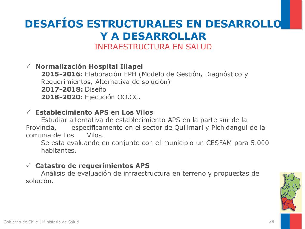 DESAFÍOS ESTRUCTURALES EN DESARROLLO Y A DESARROLLAR INFRAESTRUCTURA EN SALUD