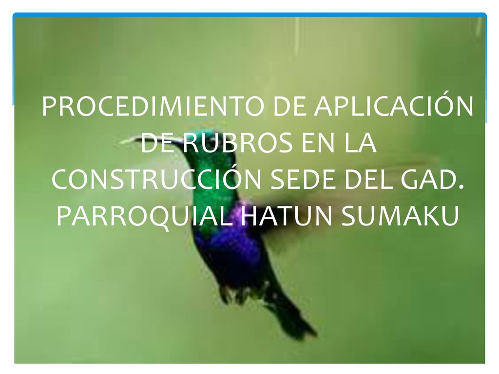 PROCEDIMIENTO DE APLICACIÓN DE RUBROS EN LA CONSTRUCCIÓN SEDE DEL GAD