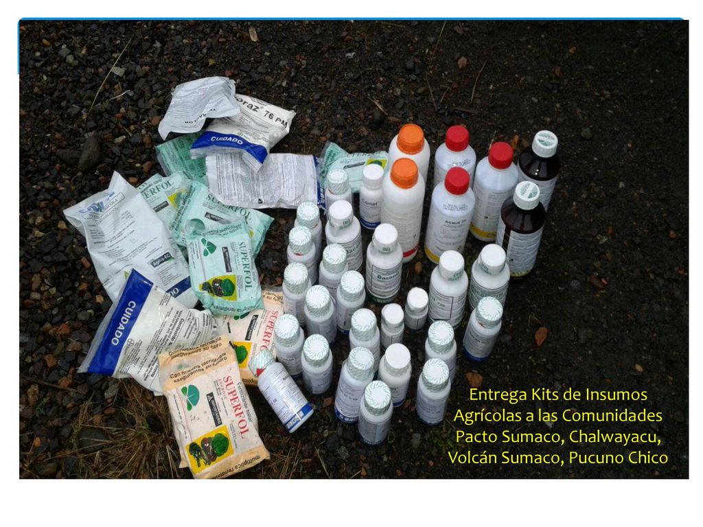 Entrega Kits de Insumos Agrícolas a las Comunidades Pacto Sumaco, Chalwayacu, Volcán Sumaco, Pucuno Chico
