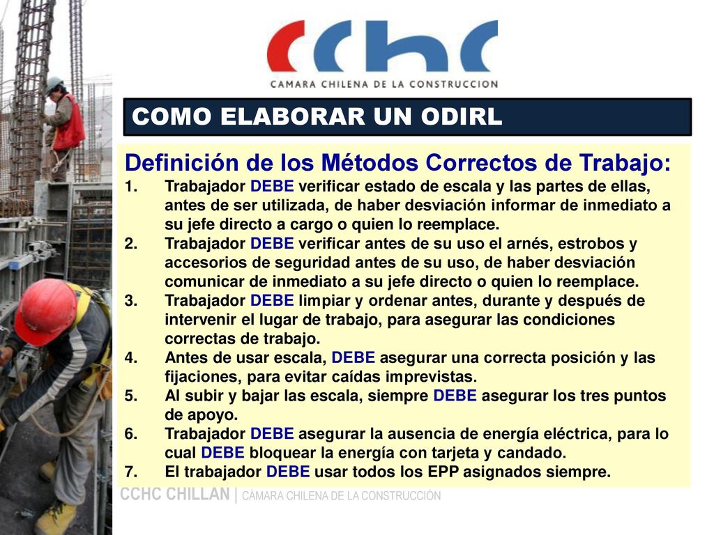 Definición de los Métodos Correctos de Trabajo: