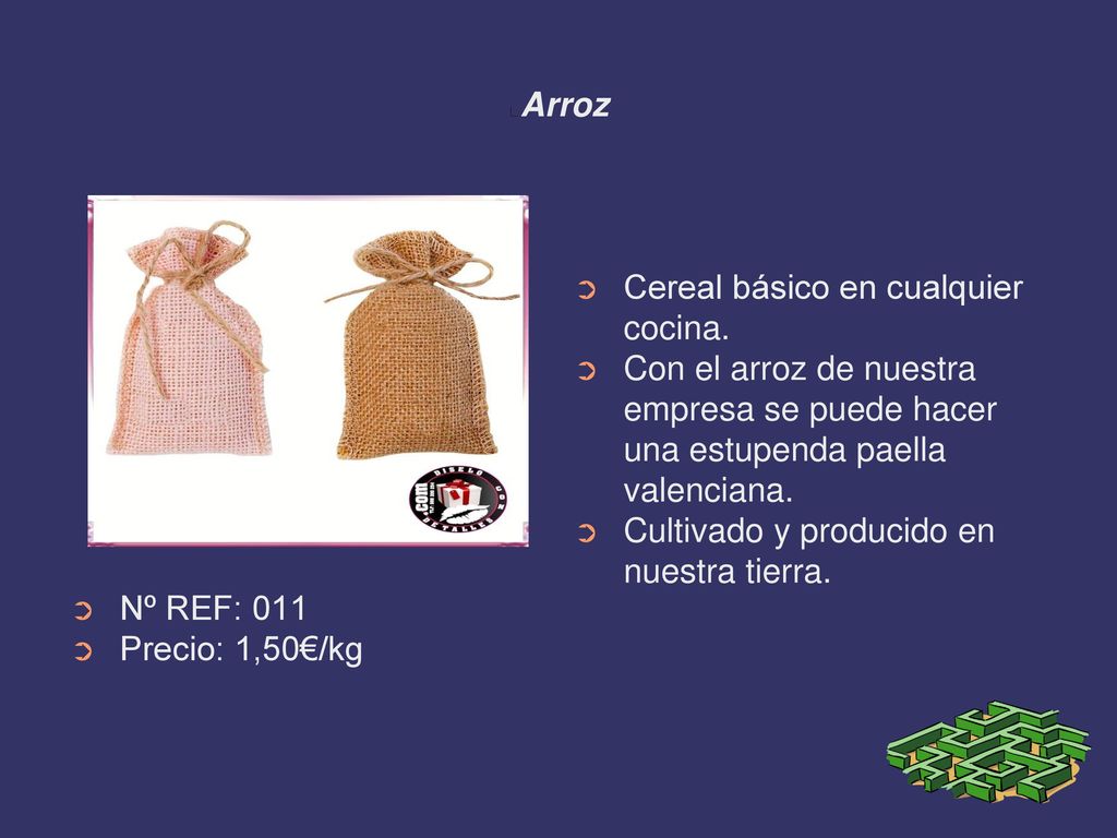Arroz Cereal básico en cualquier cocina. Con el arroz de nuestra empresa se puede hacer una estupenda paella valenciana.