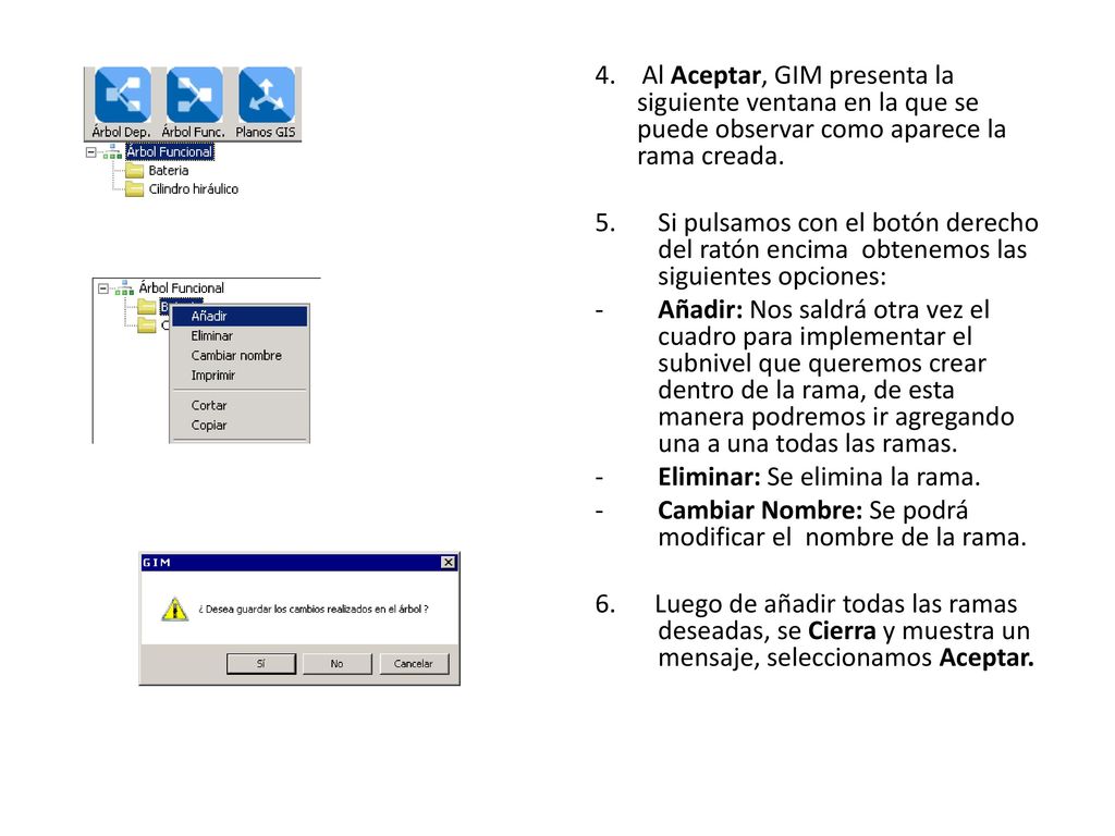 4. Al Aceptar, GIM presenta la siguiente ventana en la que se puede observar como aparece la rama creada.