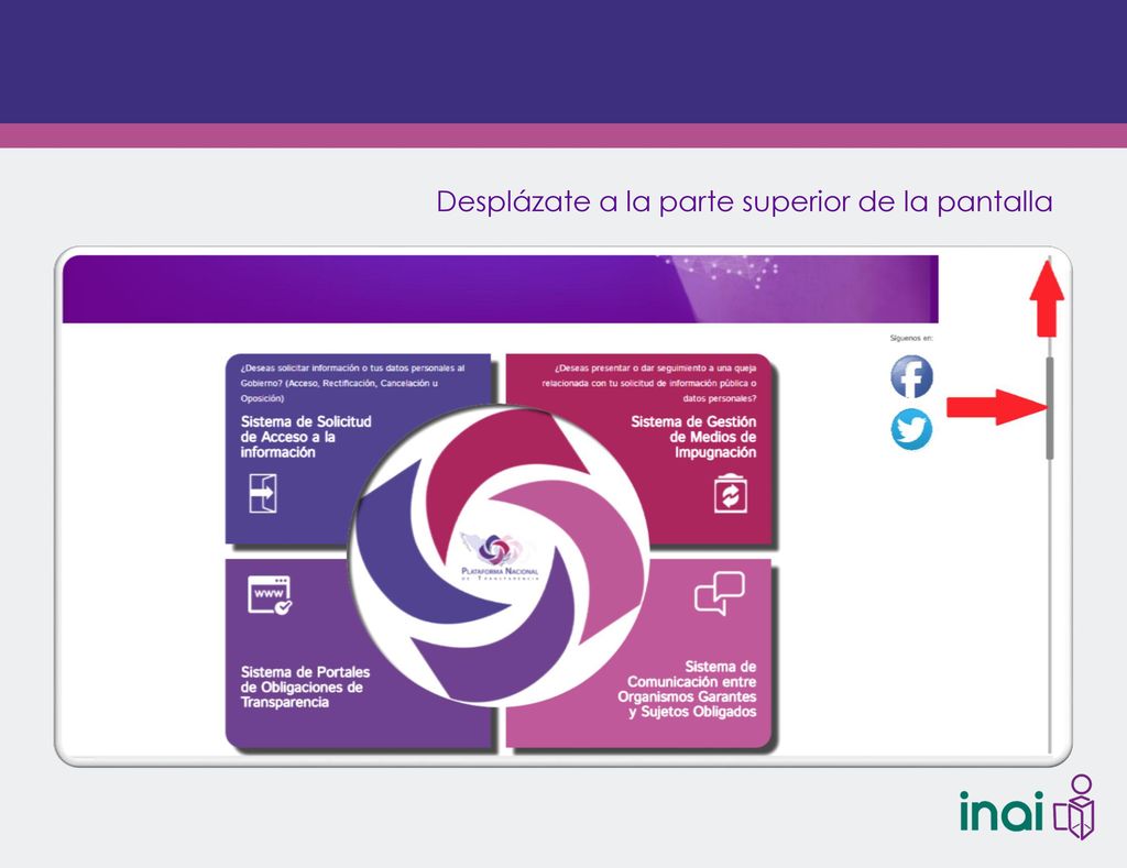 Desplázate a la parte superior de la pantalla