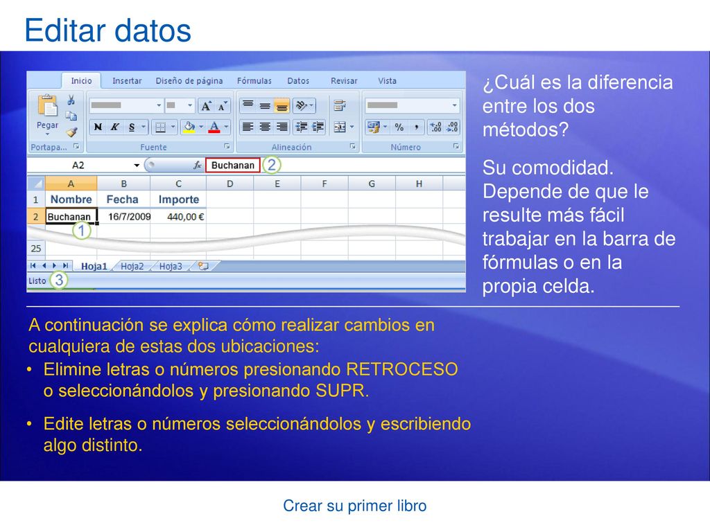 Editar datos ¿Cuál es la diferencia entre los dos métodos