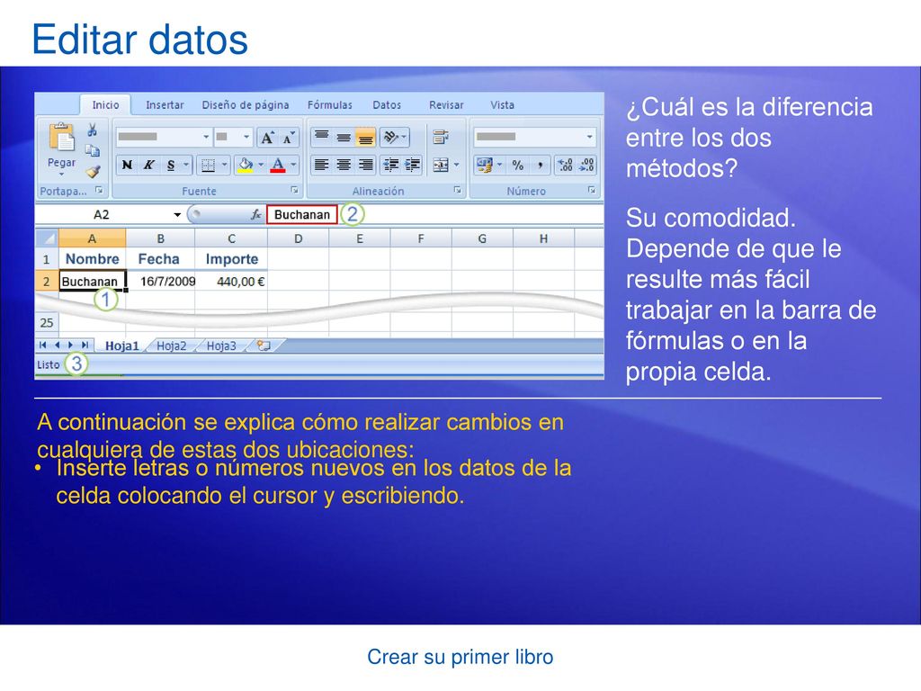 Editar datos ¿Cuál es la diferencia entre los dos métodos