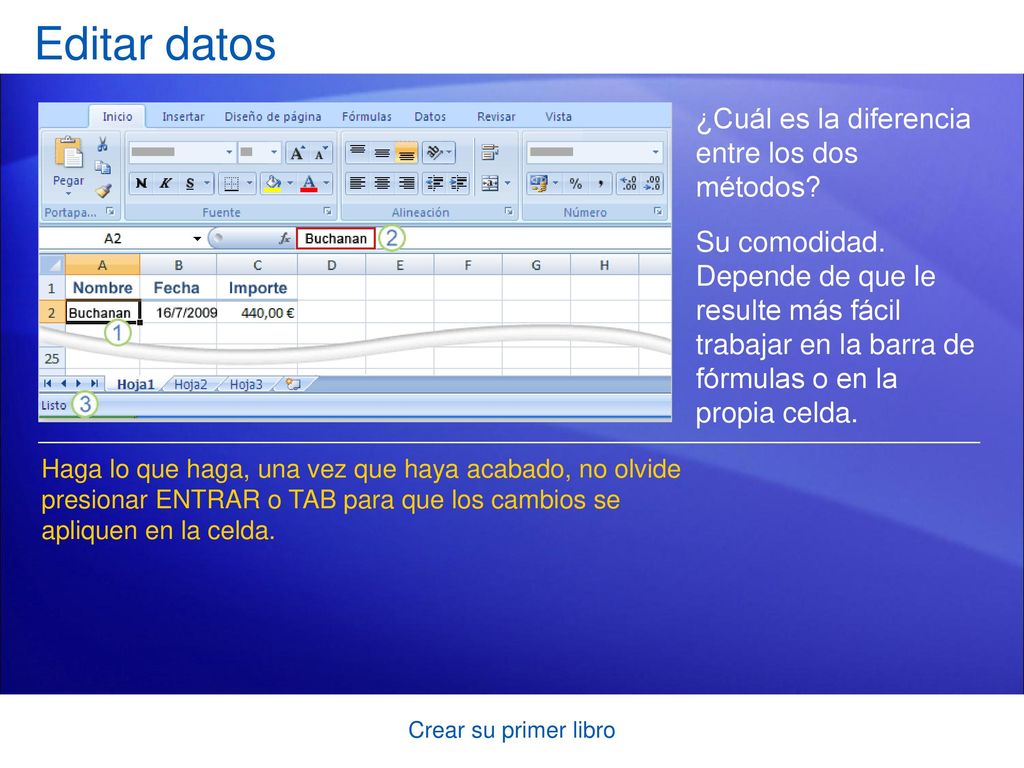 Editar datos ¿Cuál es la diferencia entre los dos métodos