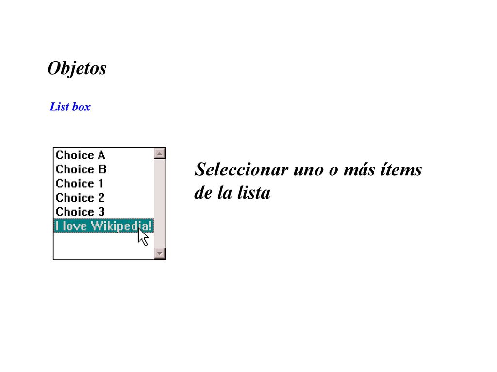 Seleccionar uno o más ítems de la lista