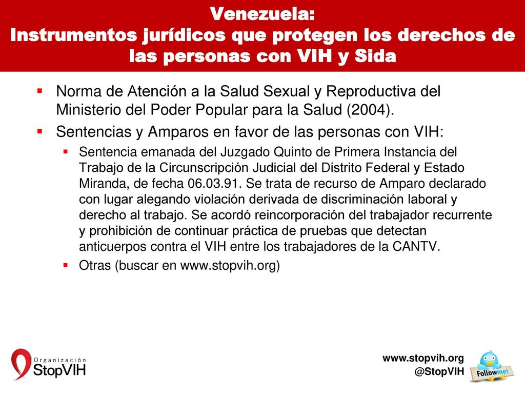 Venezuela: Instrumentos jurídicos que protegen los derechos de las personas con VIH y Sida