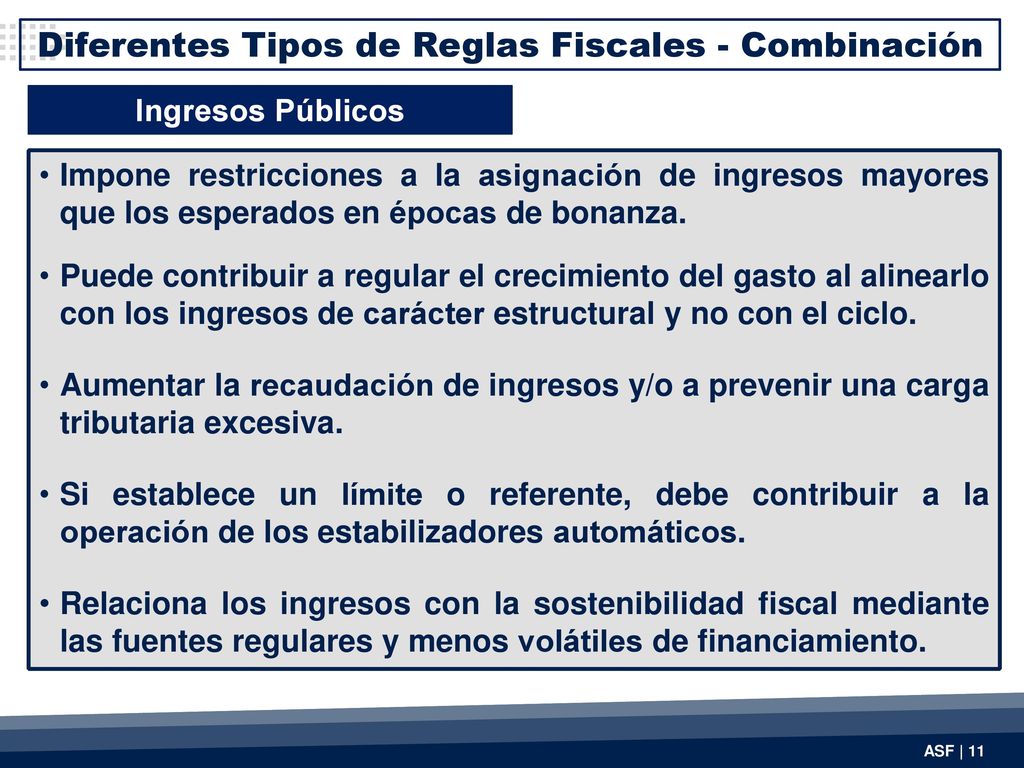 Diferentes Tipos de Reglas Fiscales - Combinación