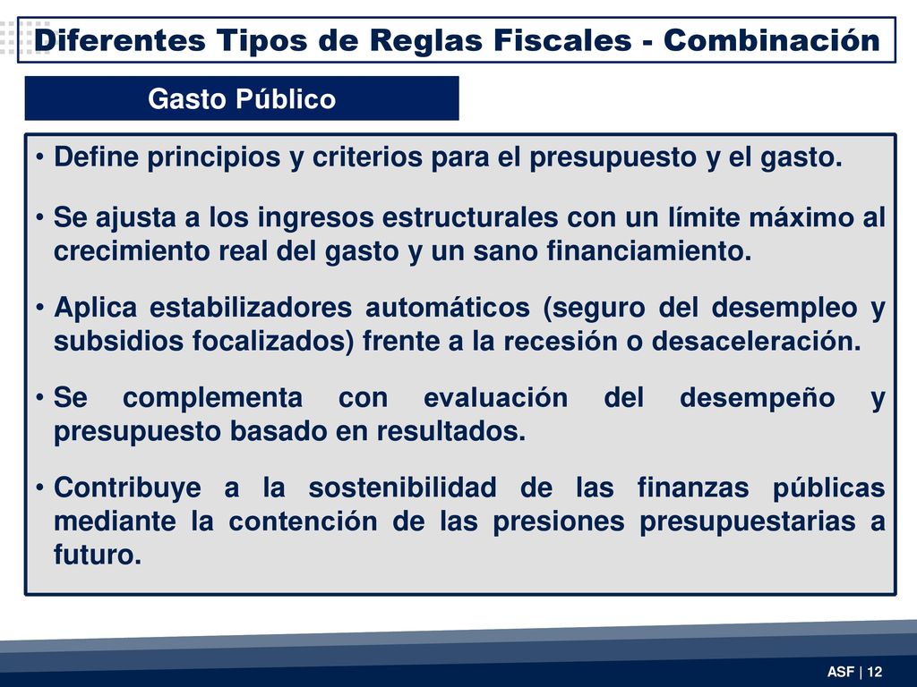 Diferentes Tipos de Reglas Fiscales - Combinación