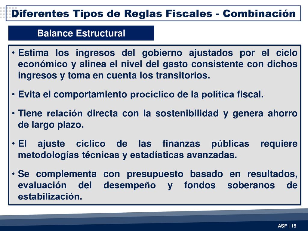Diferentes Tipos de Reglas Fiscales - Combinación