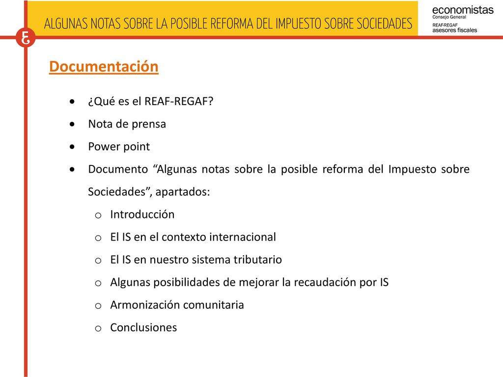 Documentación ¿Qué es el REAF-REGAF Nota de prensa Power point