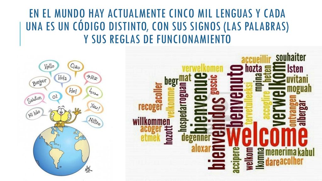 En el mundo hay actualmente cinco mil lenguas y cada una es un código distinto, con sus signos (las palabras) y sus reglas de funcionamiento