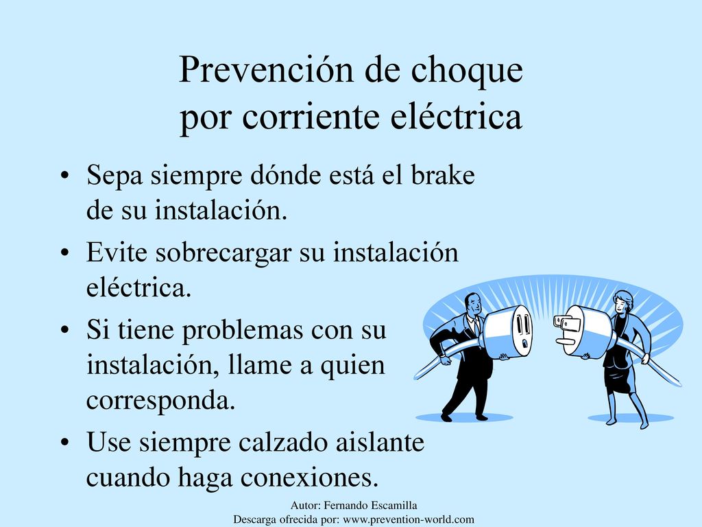 Prevención de choque por corriente eléctrica