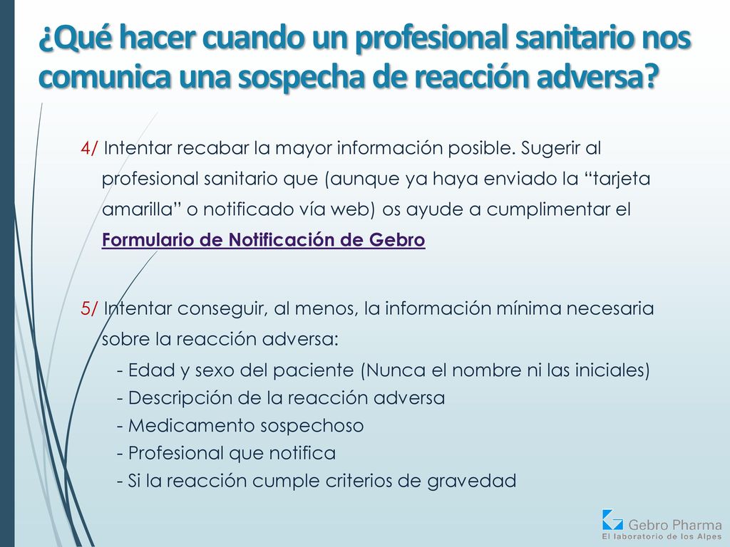 ¿Qué hacer cuando un profesional sanitario nos comunica una sospecha de reacción adversa