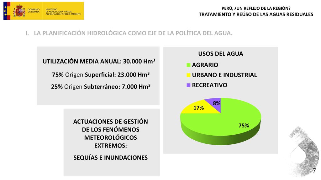 LA PLANIFICACIÓN HIDROLÓGICA COMO EJE DE LA POLÍTICA DEL AGUA.