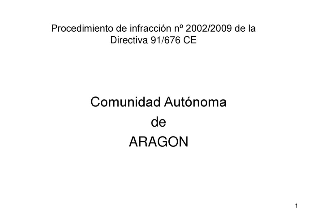 Procedimiento de infracción nº 2002/2009 de la Directiva 91/676 CE