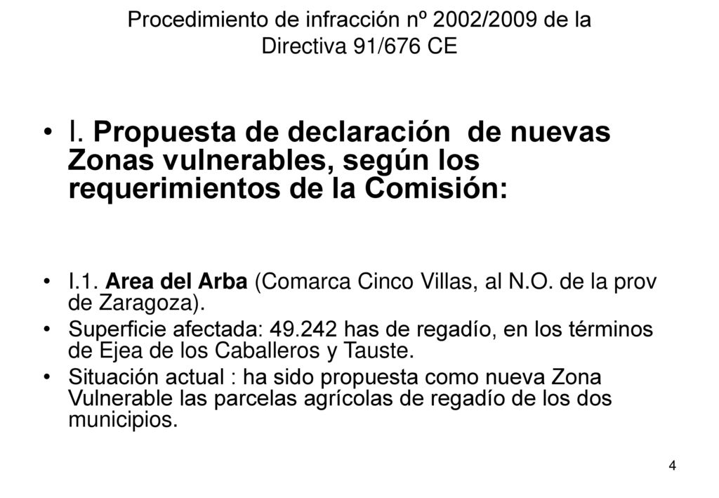 Procedimiento de infracción nº 2002/2009 de la Directiva 91/676 CE