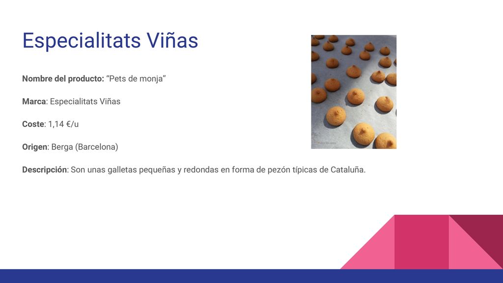 Especialitats Viñas Nombre del producto: Pets de monja