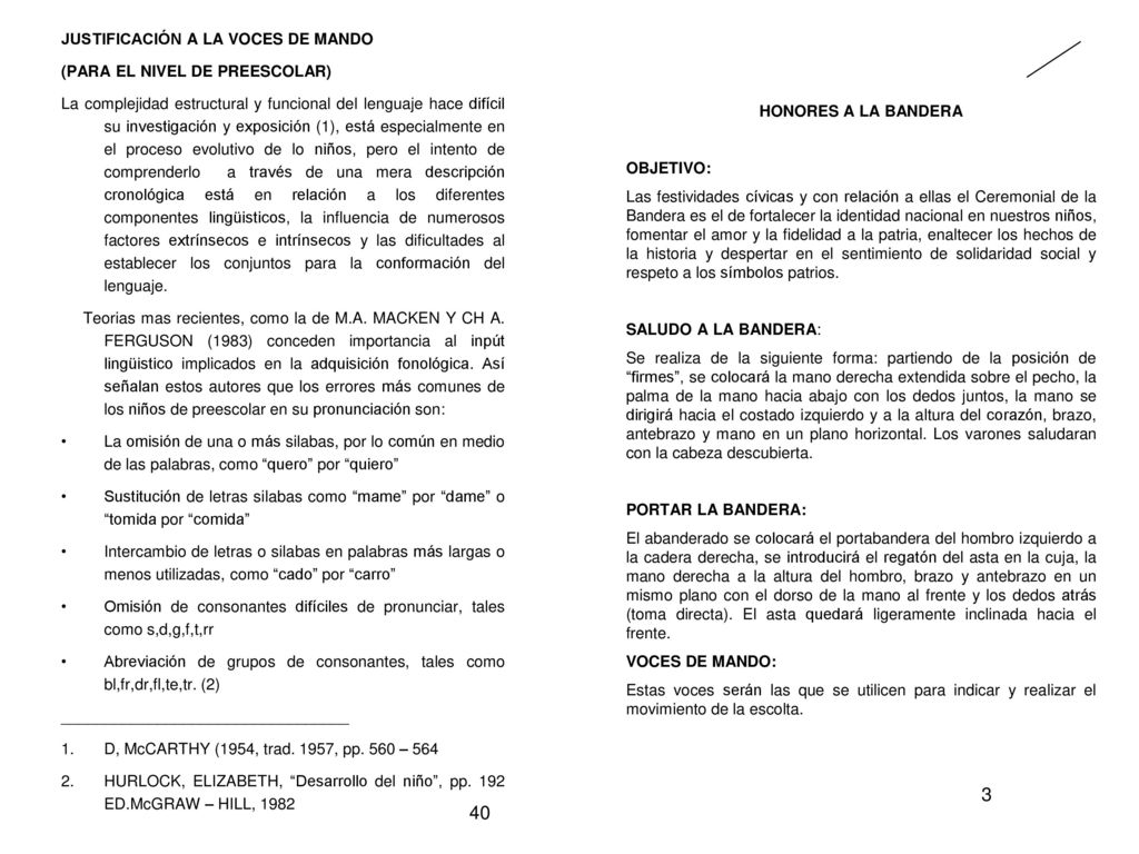 3 40 JUSTIFICACIÓN A LA VOCES DE MANDO (PARA EL NIVEL DE PREESCOLAR)