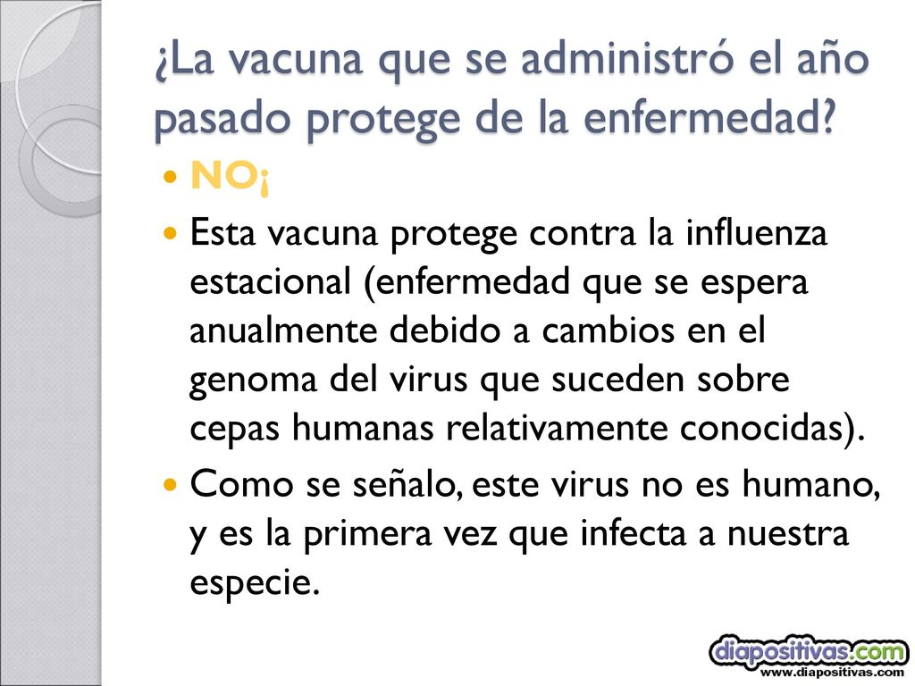 ¿La vacuna que se administró el año pasado protege de la enfermedad