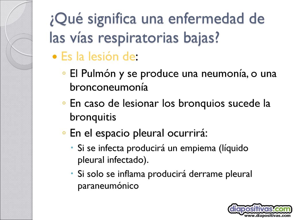 ¿Qué significa una enfermedad de las vías respiratorias bajas