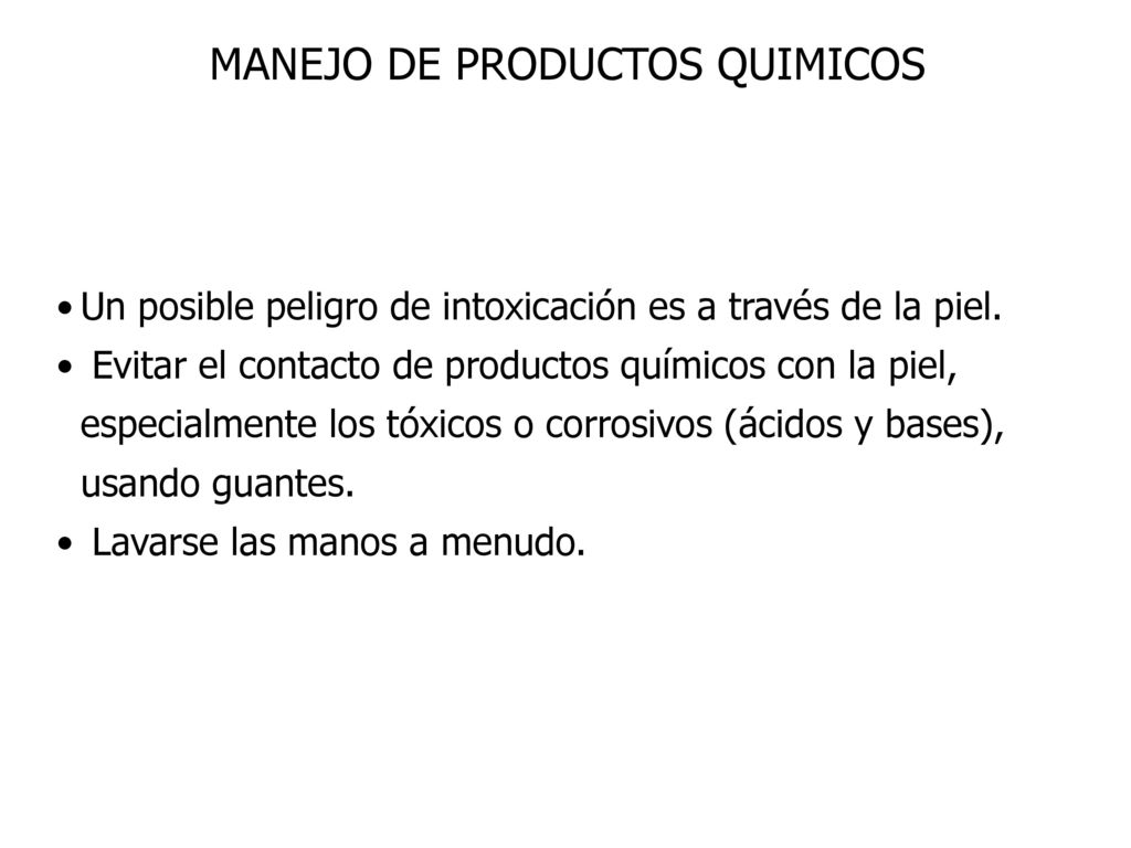 MANEJO DE PRODUCTOS QUIMICOS