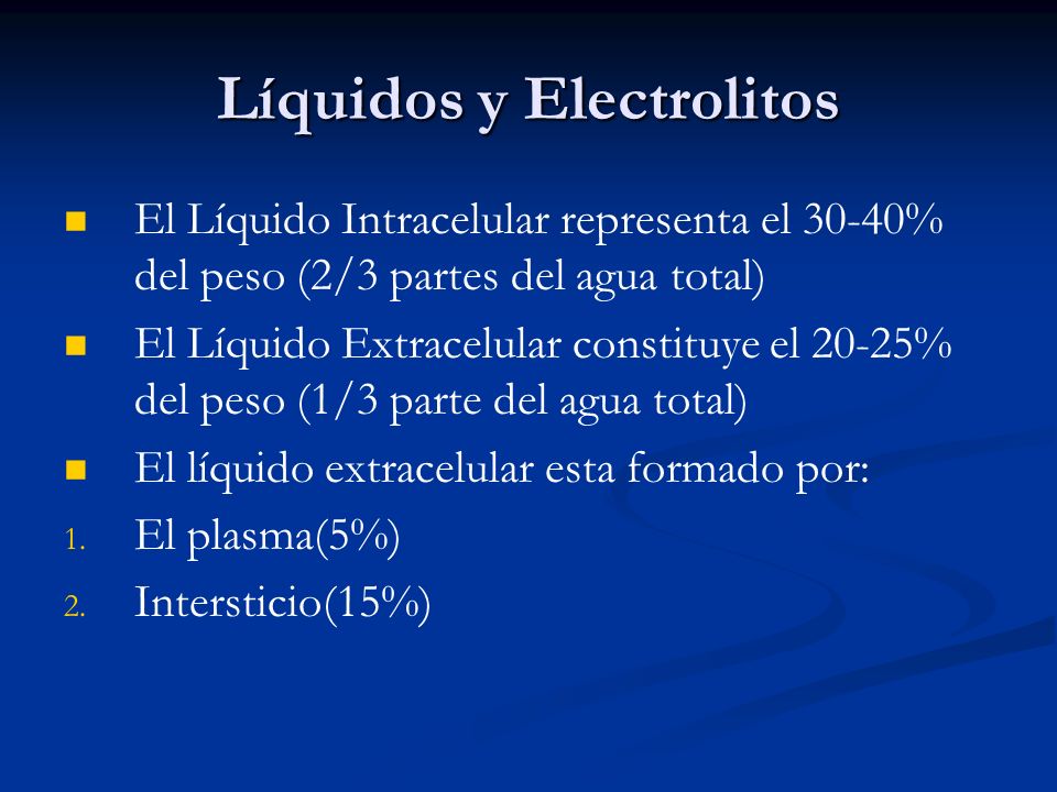 Líquidos y Electrolitos