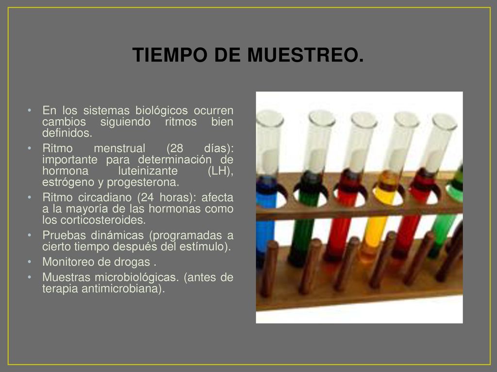 TIEMPO DE MUESTREO. En los sistemas biológicos ocurren cambios siguiendo ritmos bien definidos.