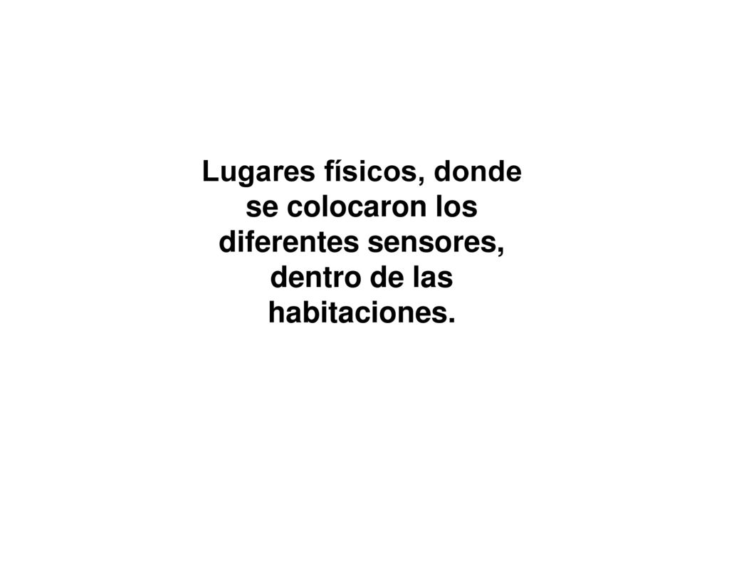 Lugares físicos, donde se colocaron los diferentes sensores, dentro de las habitaciones.
