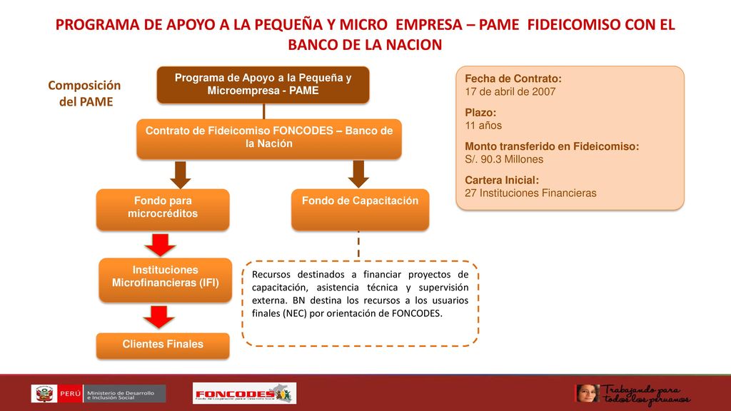 PROGRAMA DE APOYO A LA PEQUEÑA Y MICRO EMPRESA – PAME FIDEICOMISO CON EL BANCO DE LA NACION