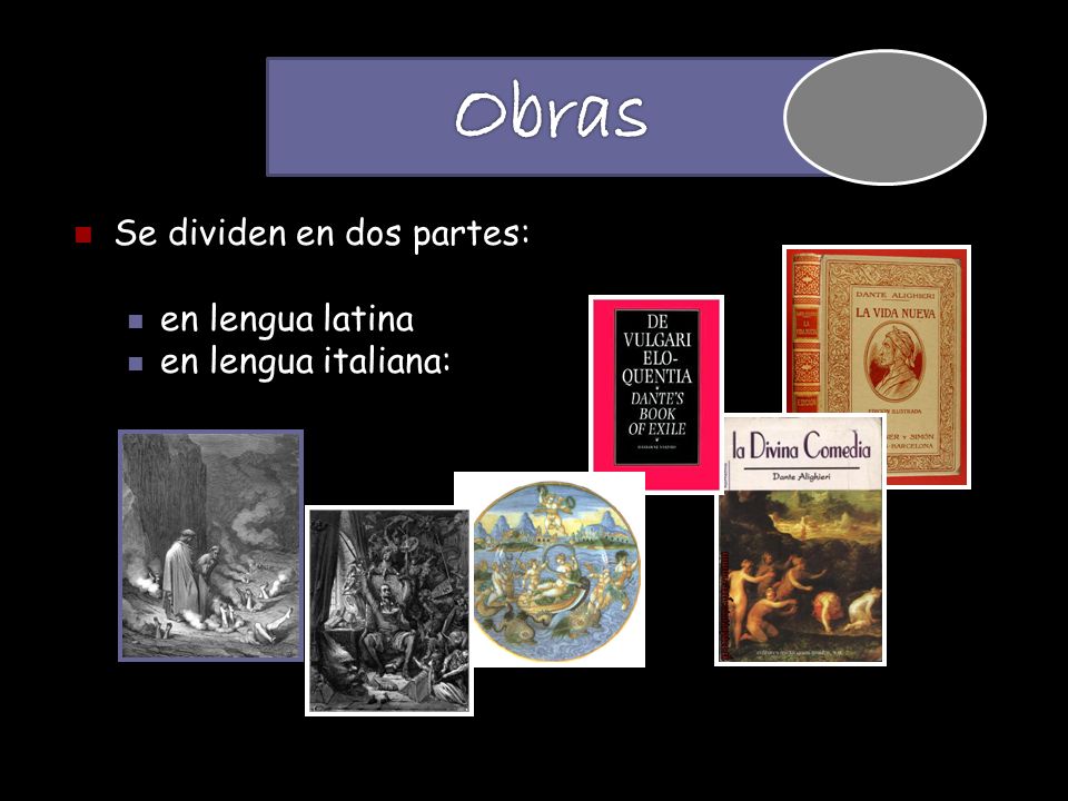 Obras Se dividen en dos partes: en lengua latina en lengua italiana: