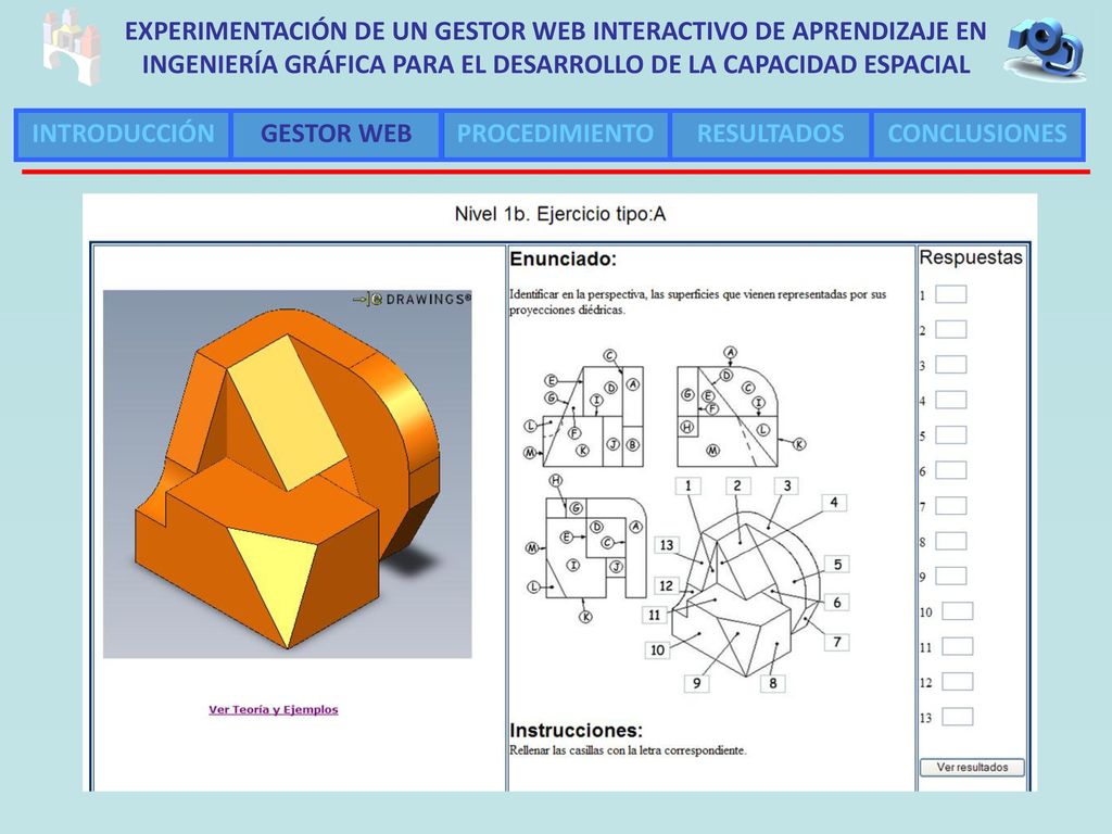 EXPERIMENTACIÓN DE UN GESTOR WEB INTERACTIVO DE APRENDIZAJE EN INGENIERÍA GRÁFICA PARA EL DESARROLLO DE LA CAPACIDAD ESPACIAL