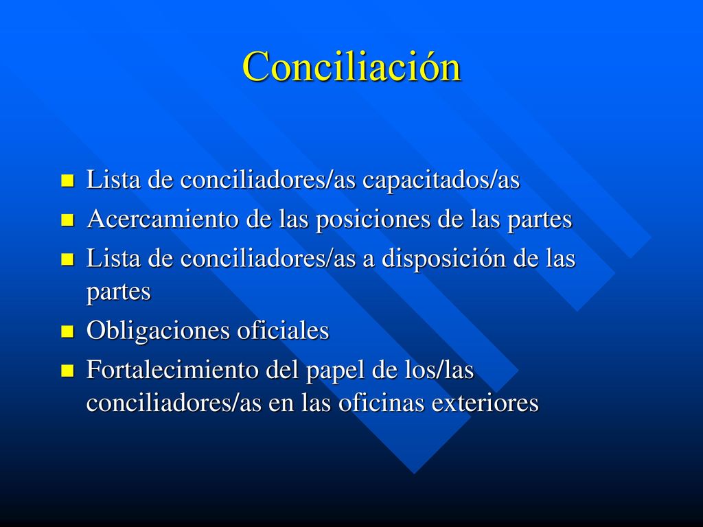 Conciliación Lista de conciliadores/as capacitados/as