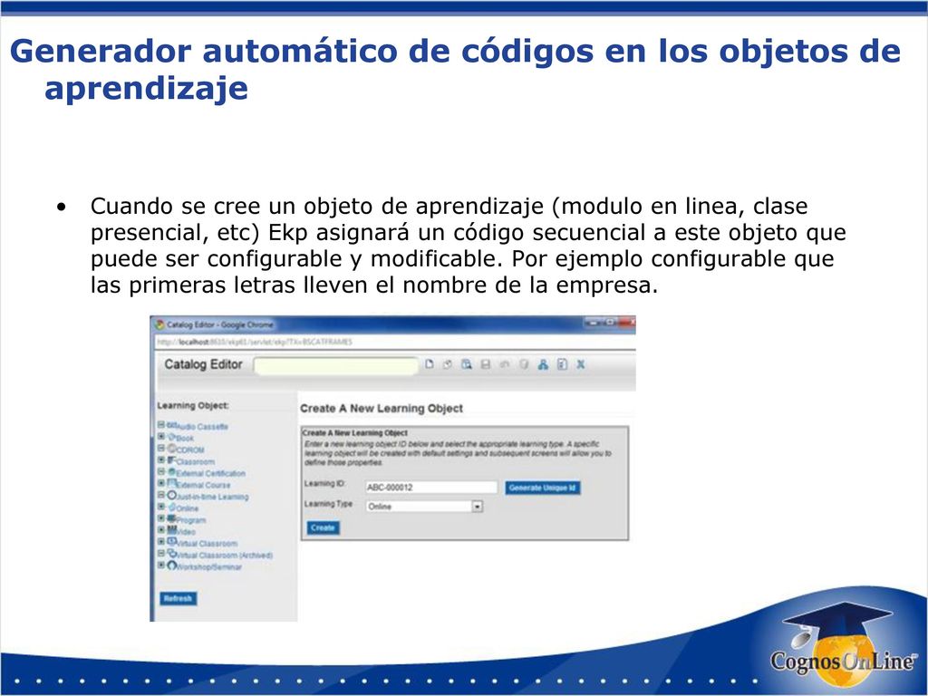 Generador automático de códigos en los objetos de aprendizaje