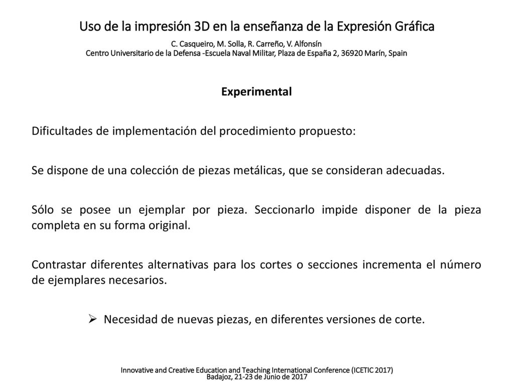 Uso de la impresión 3D en la enseñanza de la Expresión Gráfica