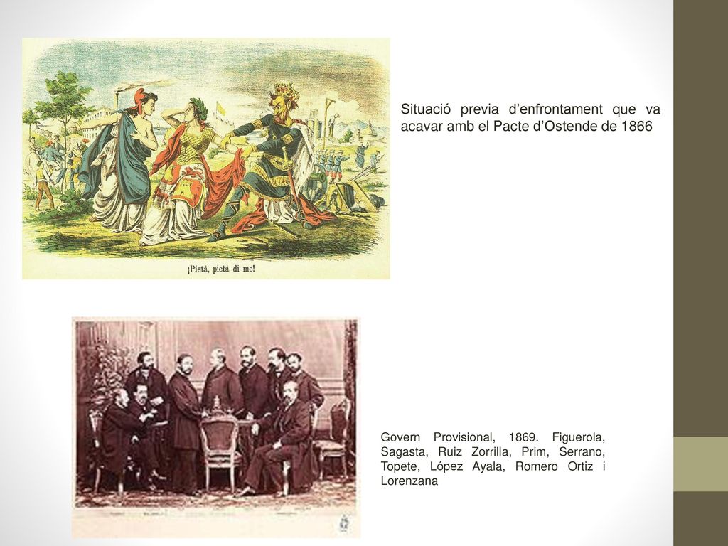 Situació previa d’enfrontament que va acavar amb el Pacte d’Ostende de 1866